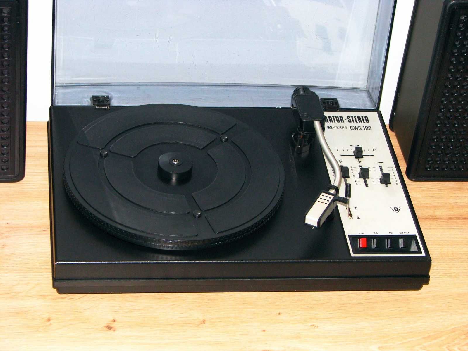 Gramofon Adapter Unitra Fonica Artur GWS 109 100% Sprawny+Kolumny PRL