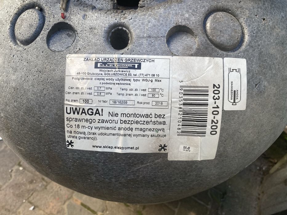 Bojler 100l z podwójna wezownicą ELEKTROMET podgrzewacz