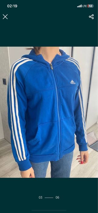 зіп-худі зіпка adidas худі адідас синя синє