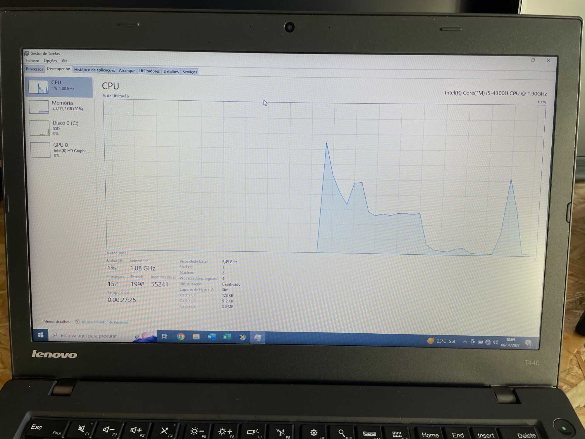 Portátil Lenovo Thinkpad T440 (i5-4, 12gb de ram, ssd 256gb)