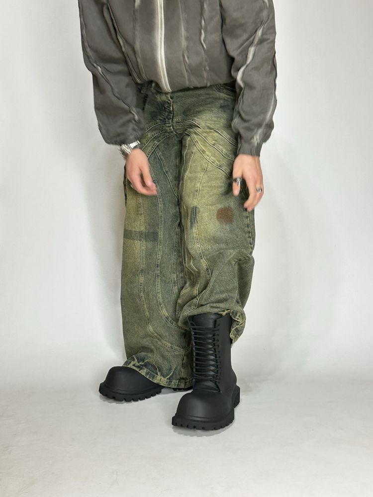 NFS No Faith Studios baggy faded archive custom opium джинси зелені М