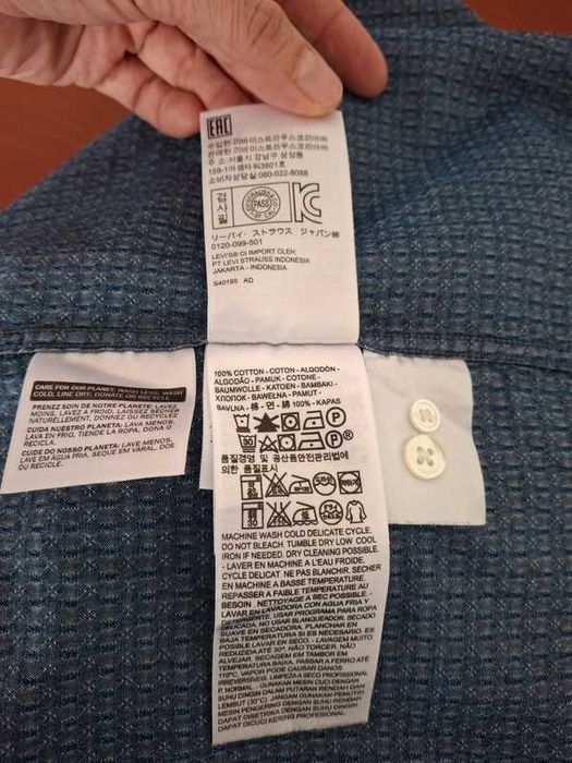 Granatowa koszula L bawełna Levi's długi rękaw