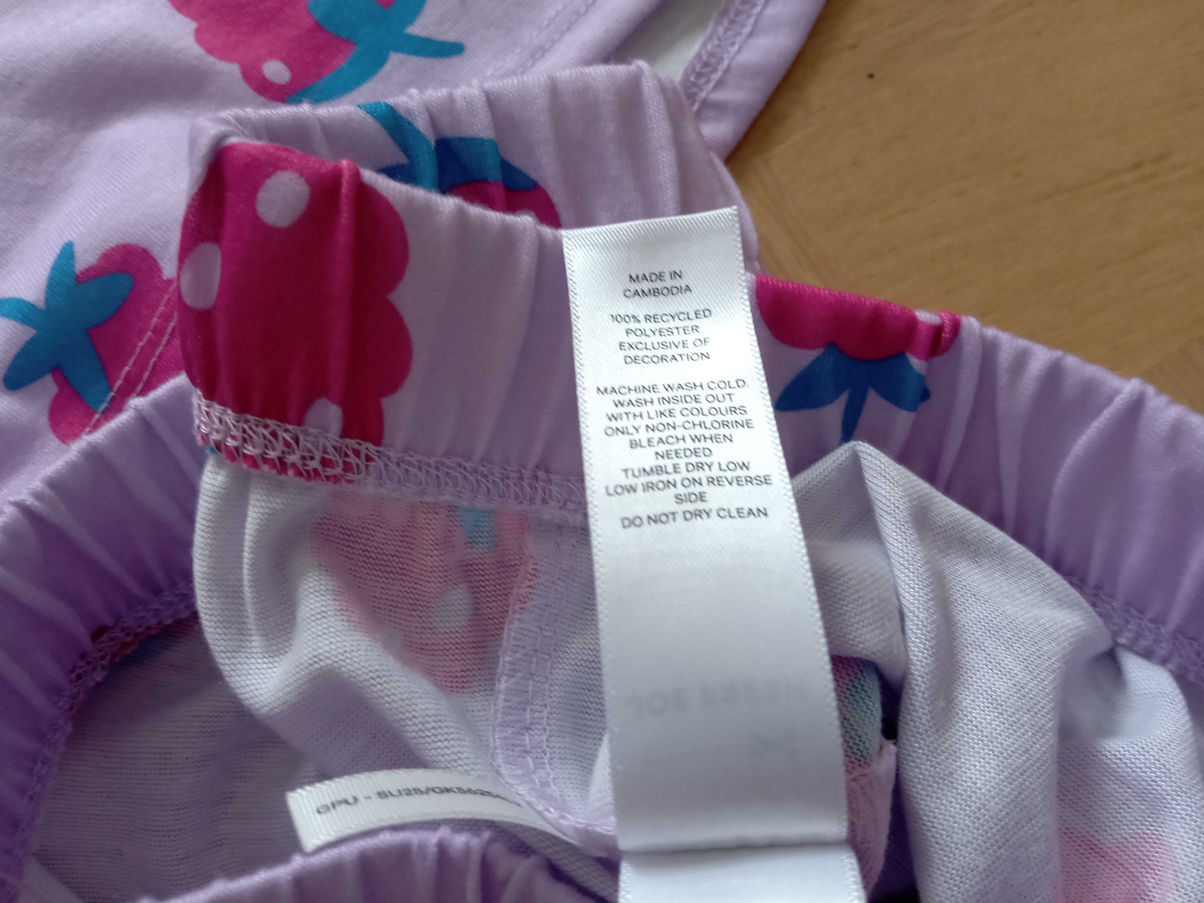 Joe Fresh nowa piżama komplet maliny 122 128 oversize