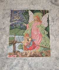 Haft krzyżykowy obraz Anioł Stróż