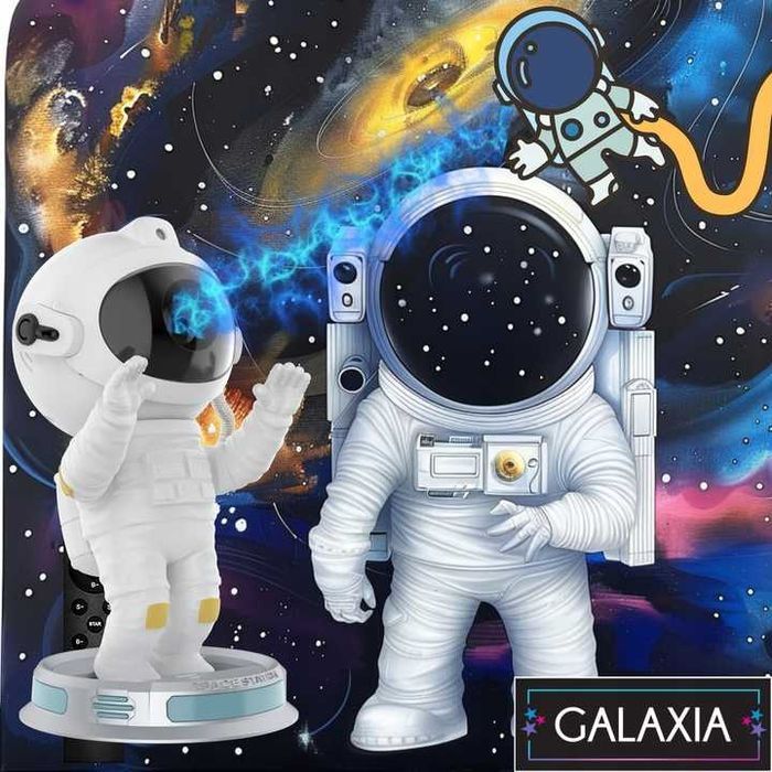 PROJEKTOR GWIAZD Astronauta Dla Dzieci Lampka Nocna Led Laserowy