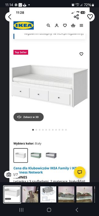 Łożko ikea hemnes