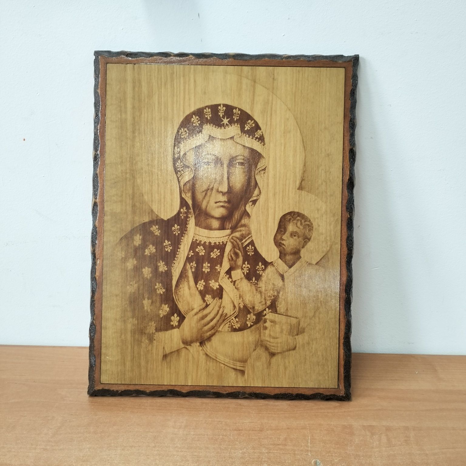 Piękny obraz drewniany Matka Boska Częstochowska