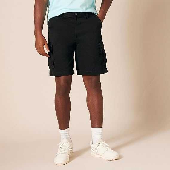 Spodenki AMAZON ESSENTIALS Classic Fit Short Cargo Bawełna Czarny 44