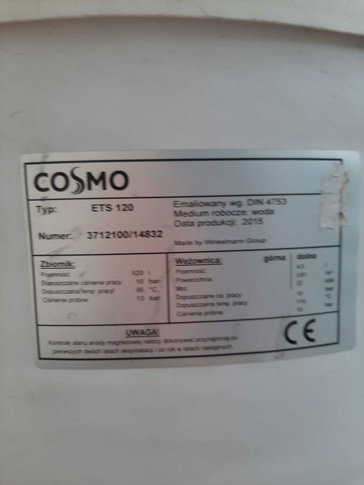 Zbiornik z wężownica Cosmo ETS 120l