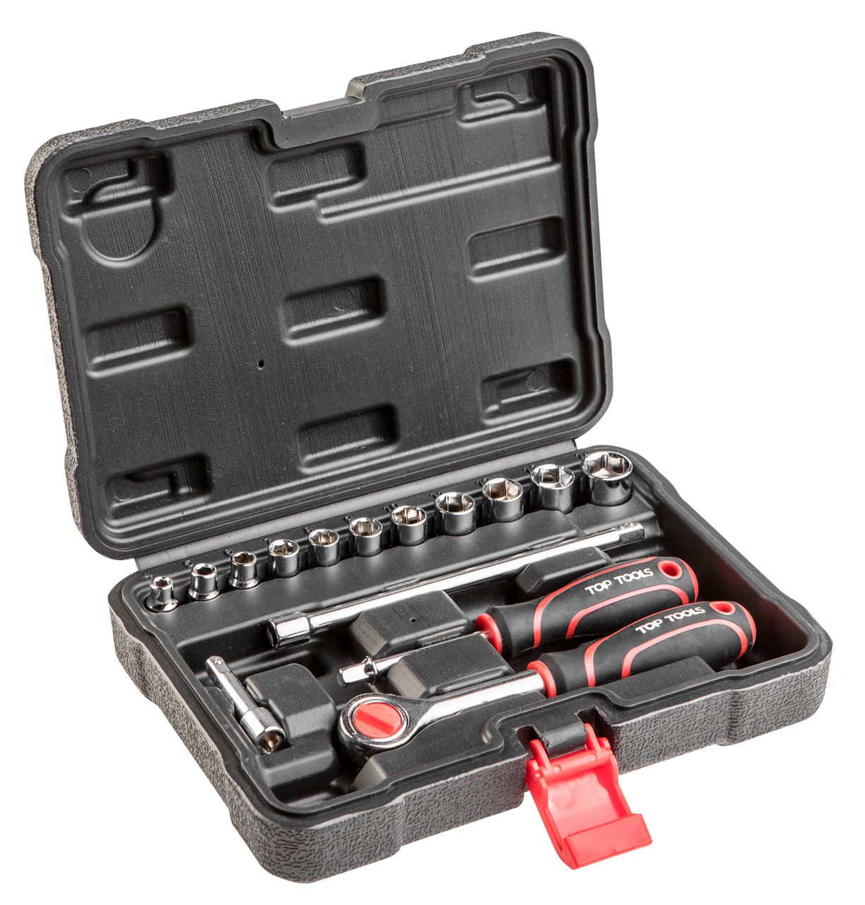 Klucze nasadowe 1/4", zestaw 15 sztuk TOP TOOLS