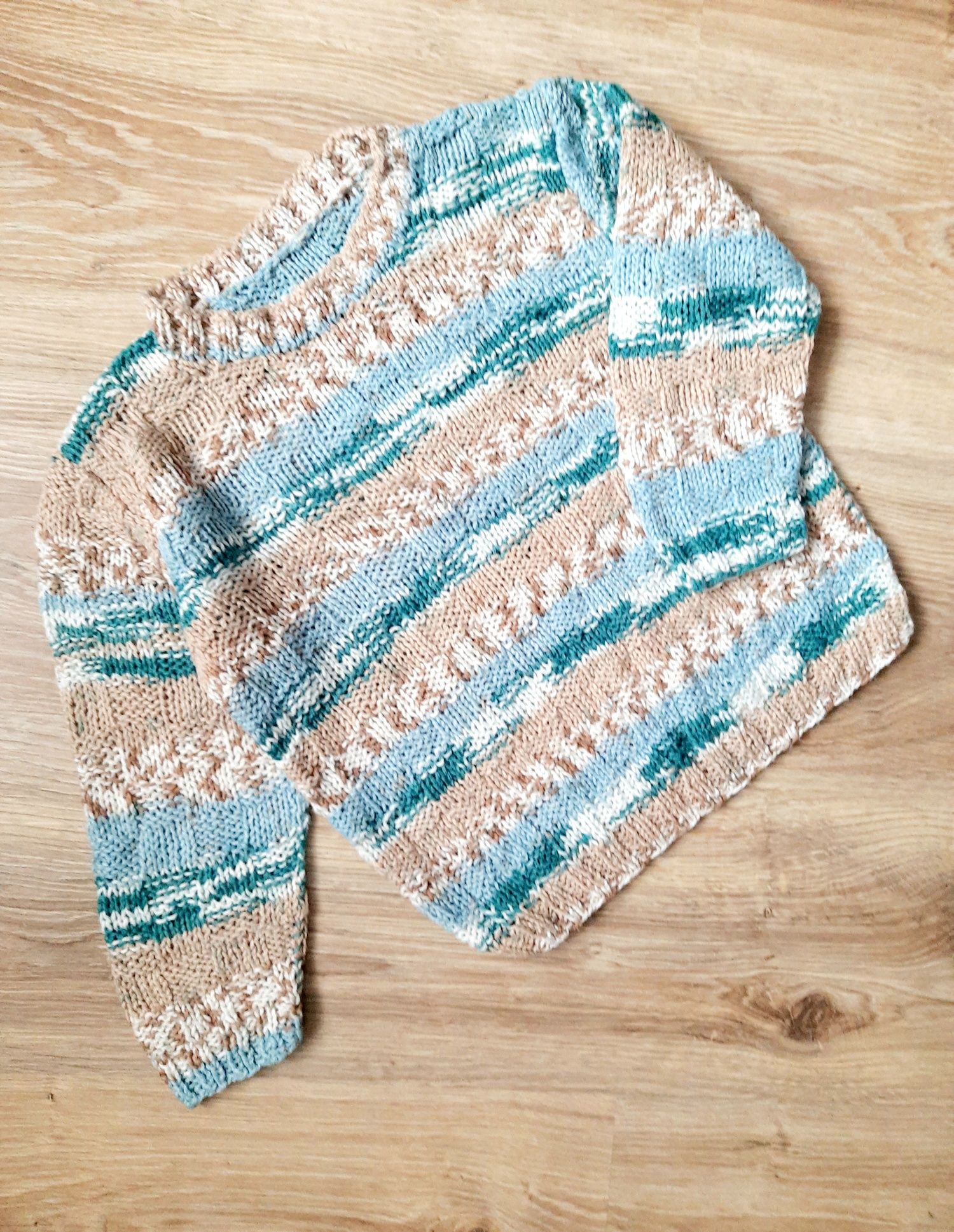 Sweter sweterek oversize handmade 104/110