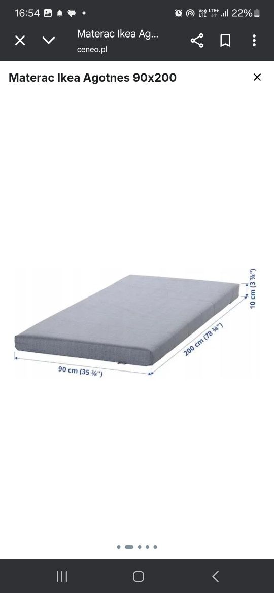 Materac  90 × 200