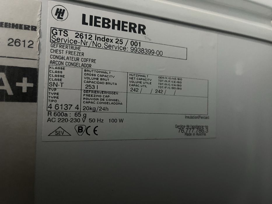 Zamrażarka Liebherr skrzyniowa 253L |12msc |BD stan |Dowóz