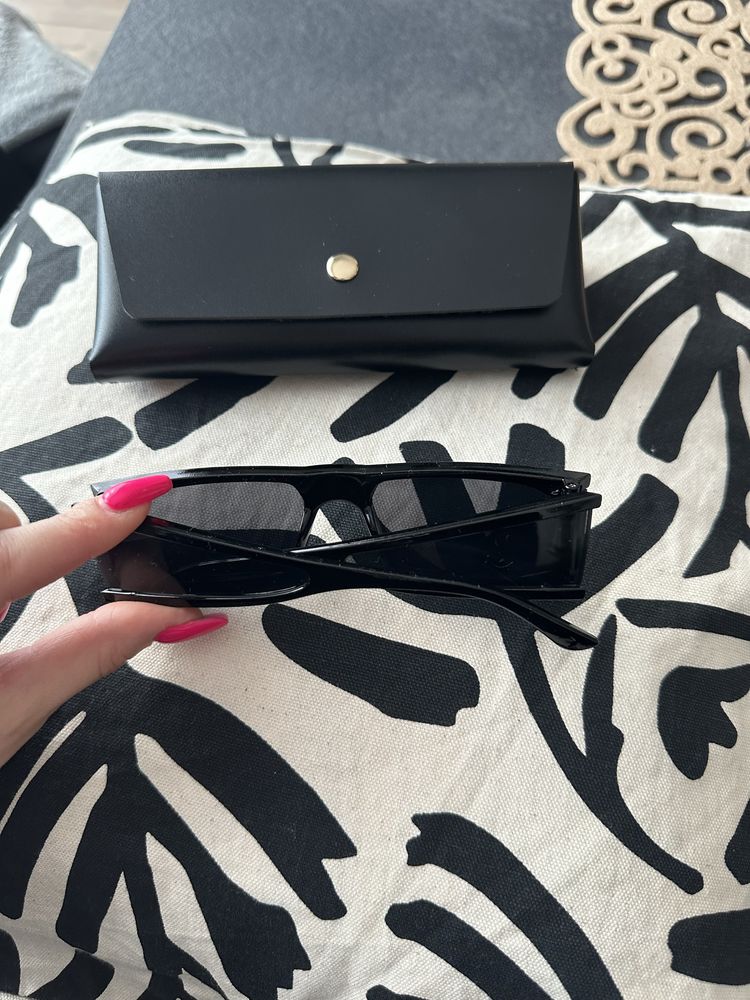 Nowe czarne okulary klasyczne modne na lato shein kwadratowe