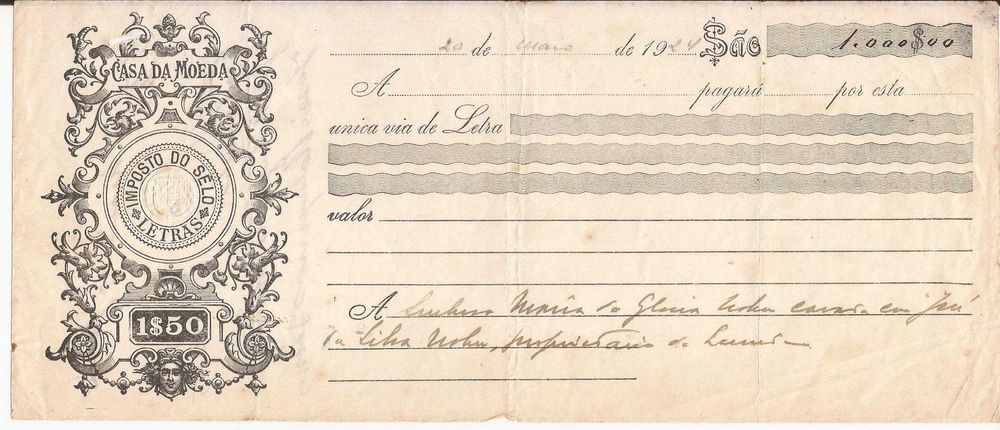 Letras Bancárias Antigas