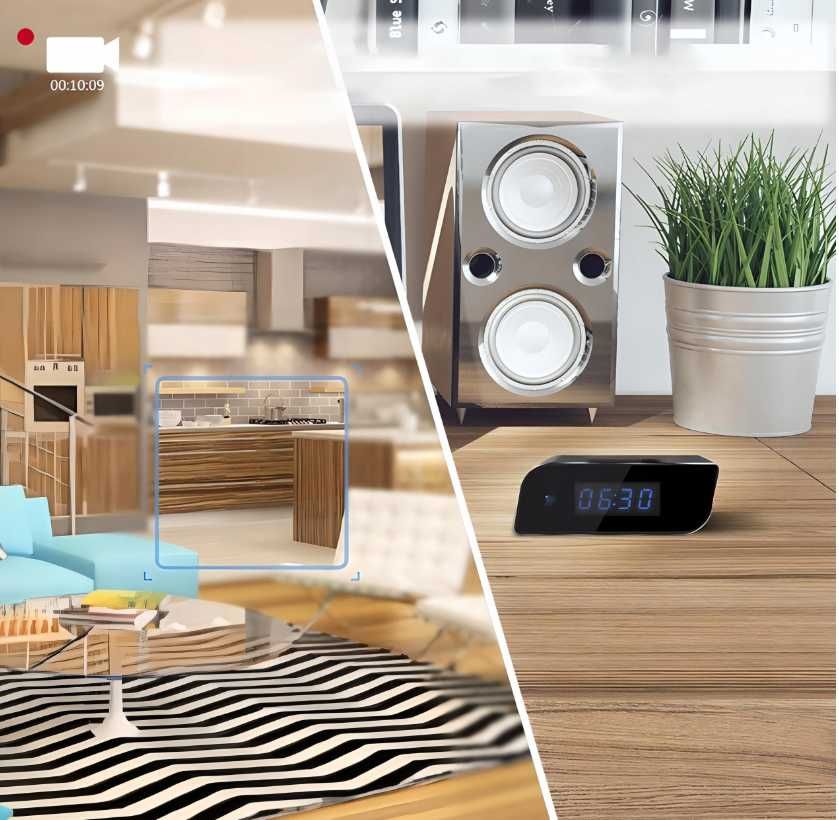 Nowoczesny ZEGAR BUDZIK Ukryta Mini Kamera Szpiegowska Wi-Fi (OKAZJA)