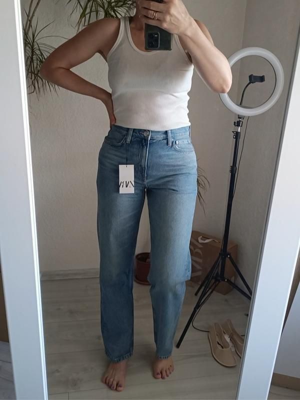 Джинси блакитні з ефектом забруднення Zara