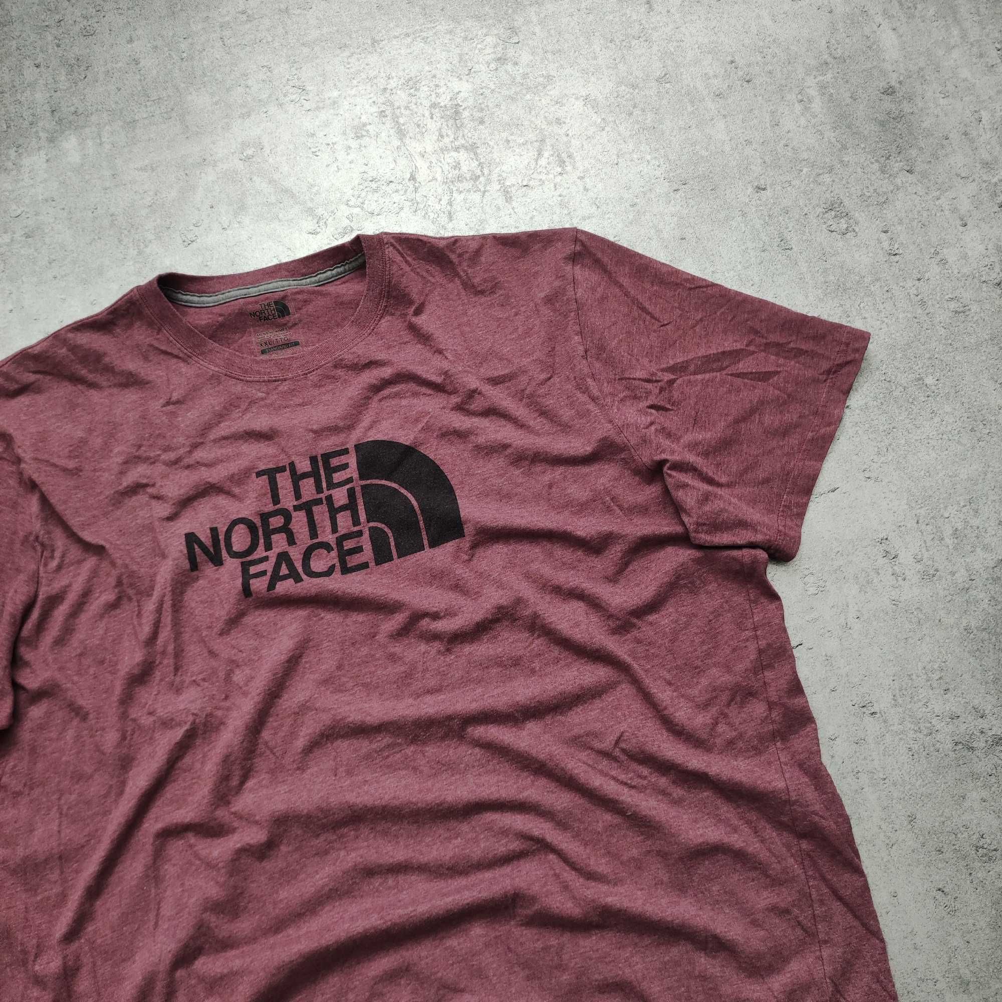 MĘSKA Koszulka Casual Codzienna TNF The North Face Fiolet Duże Logo