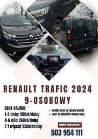 Wynajem 9 osobowego Renault Trafic 2024