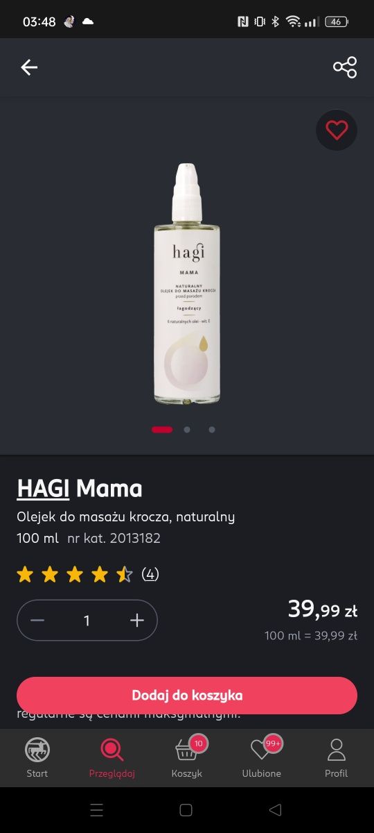 Olejek do masażu krocza hagi mama