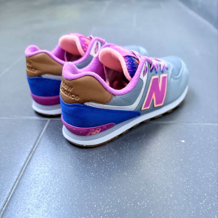 Жіночі кросівки New Balance 574 сіро-рожеві оригінал EU37 (9.5/10)