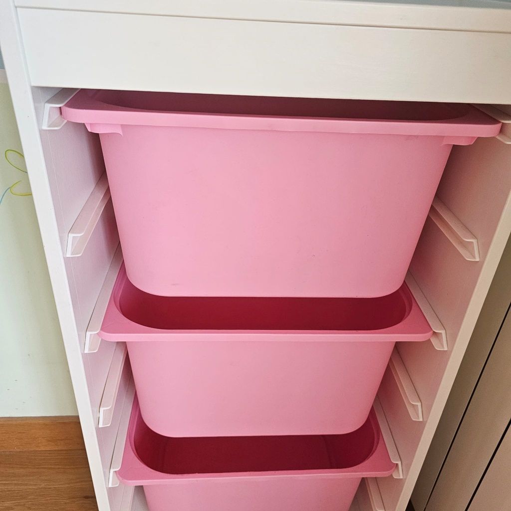 TROFAST
Comb arrumação c/caixas, branco/rosa