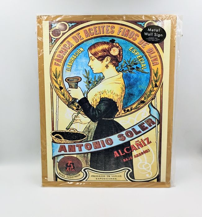 Plakat szyld reklamowy stary secesyjny retro design vintage oliwa