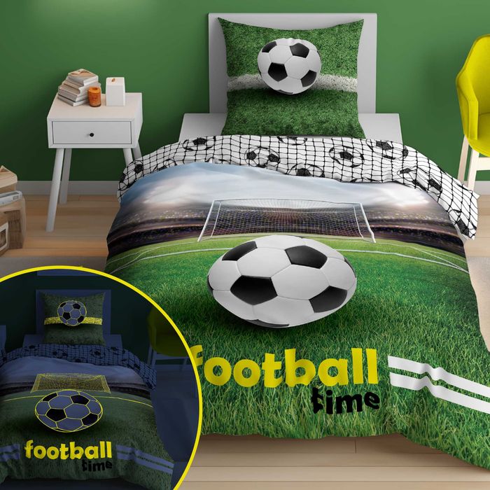 Pościel bawełniana świecąca Fluo 160x200 Piłka