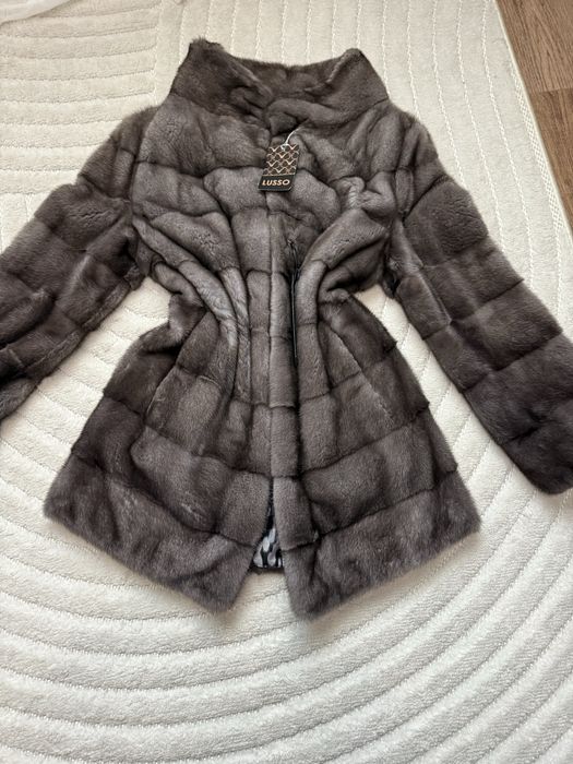 Futro naturalne z norek grzbiety nowe, M-L