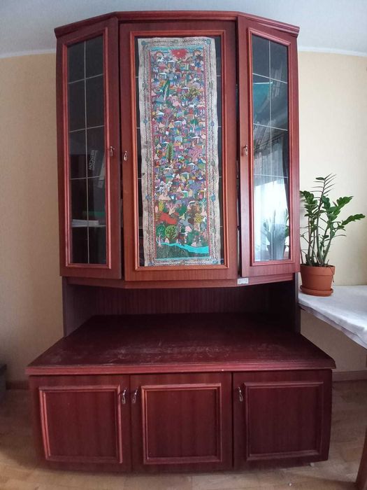 Regał trzyczęściowy witryna, barek, szafa. Lata 80/90.