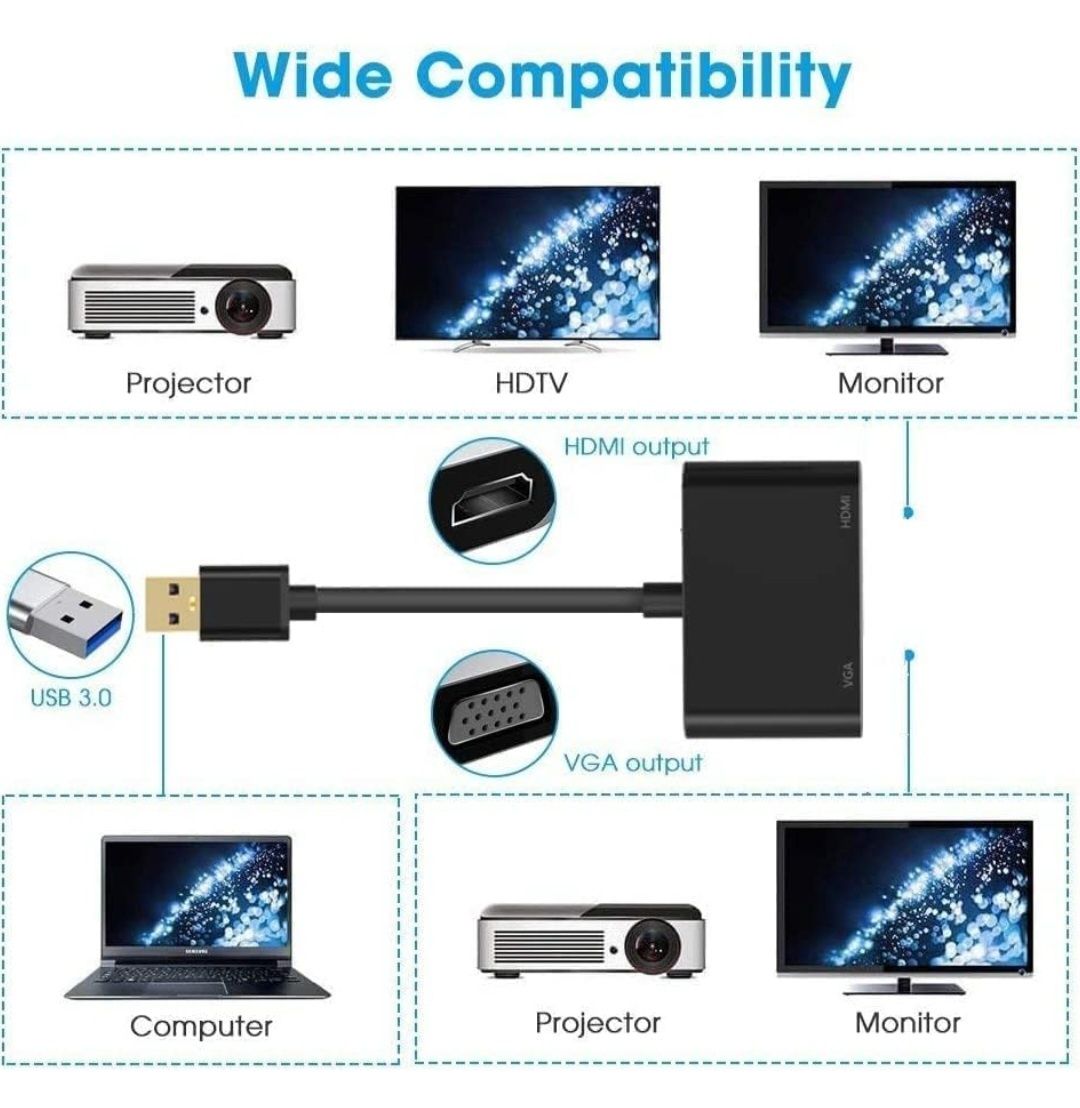 NOMOY Adapter USB 3.0 na HDMI VGA