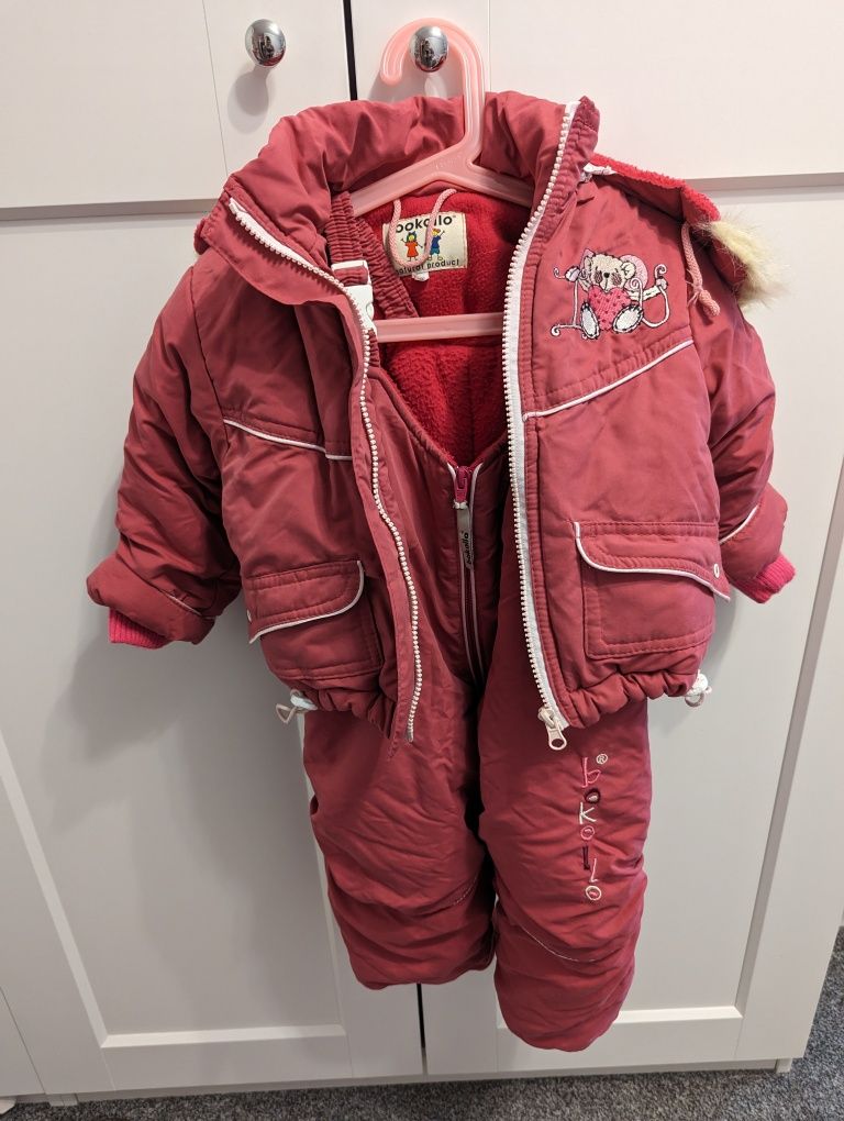 Spodnie i kurtka narciarskie dla dziewczynki komplet niemowlęce 80