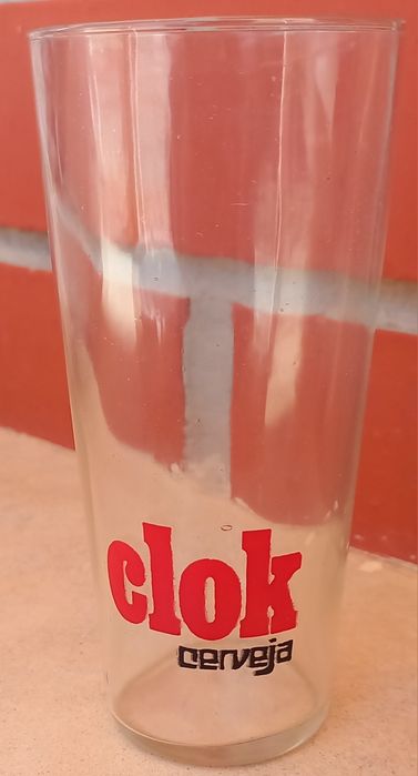 Copo da antiga cerveja Portuguesa Clok anos 70
