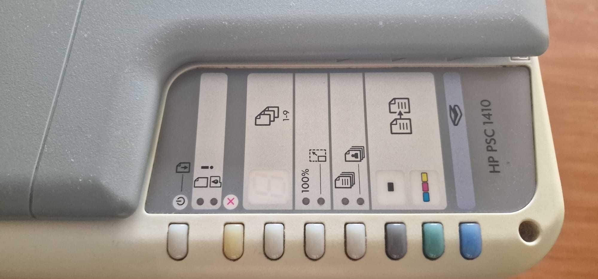 Impressora Multifunções HP PSC 1410 + Tinteiros usados instalados
