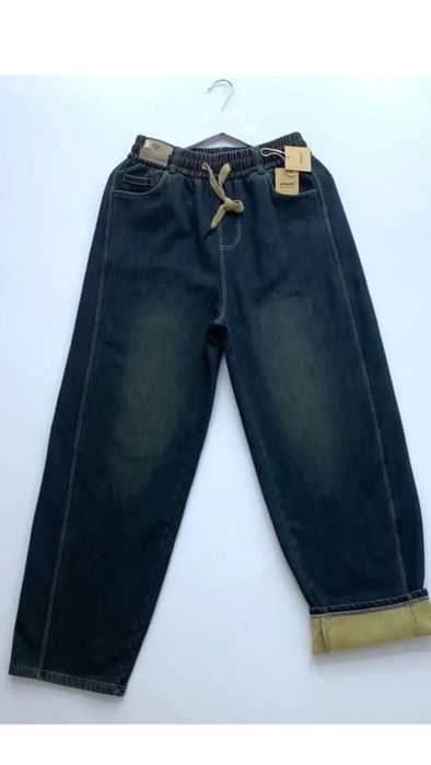 Джинси baggy  на стриженому хутрі