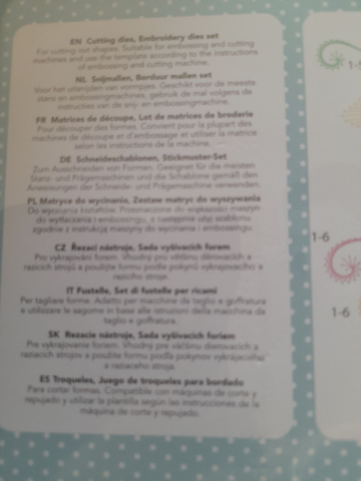 Wykrojnik( 2 elementy) do wytłoczenia,potem do haftu matematycznego