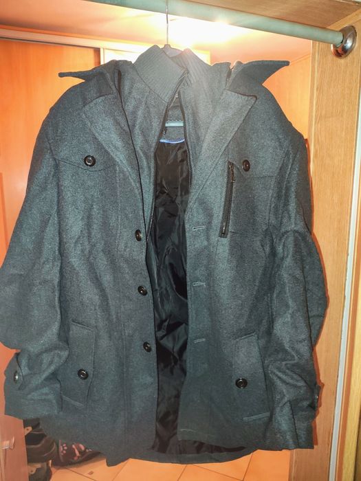 Płaszcz męski szary EU XL z podszewką Ładny