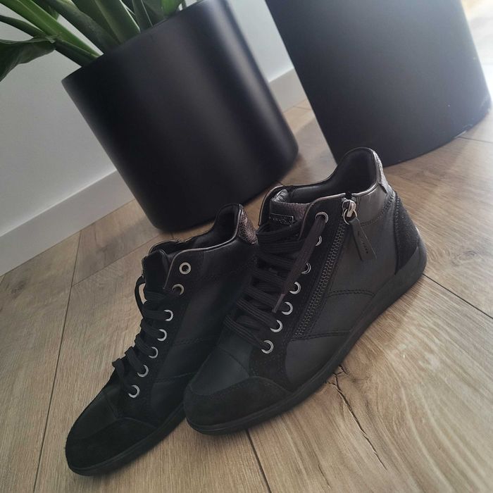 Trampki adidasy sneakersy Geox r. 37 czarne skóra naturalna stan super