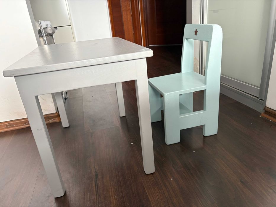 Drewniany Stolik i Krzesełko dla Dziecka