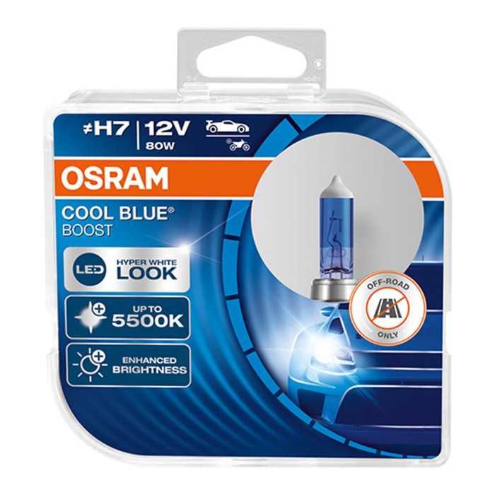 Kit 2 Lâmpadas H7 12V 80W Luz Branca Cool Blue Boost 5500K Osram