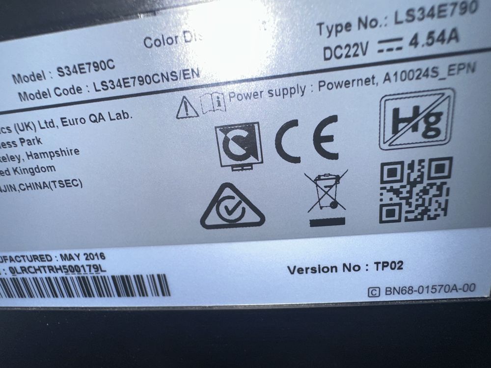 Монітор SAMSUNG 34 Model S34E790C