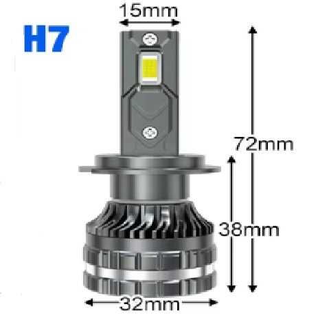H7 LED X-PRO C 30000LM 120W 6500k 12V-24V extra moc mini wymiar