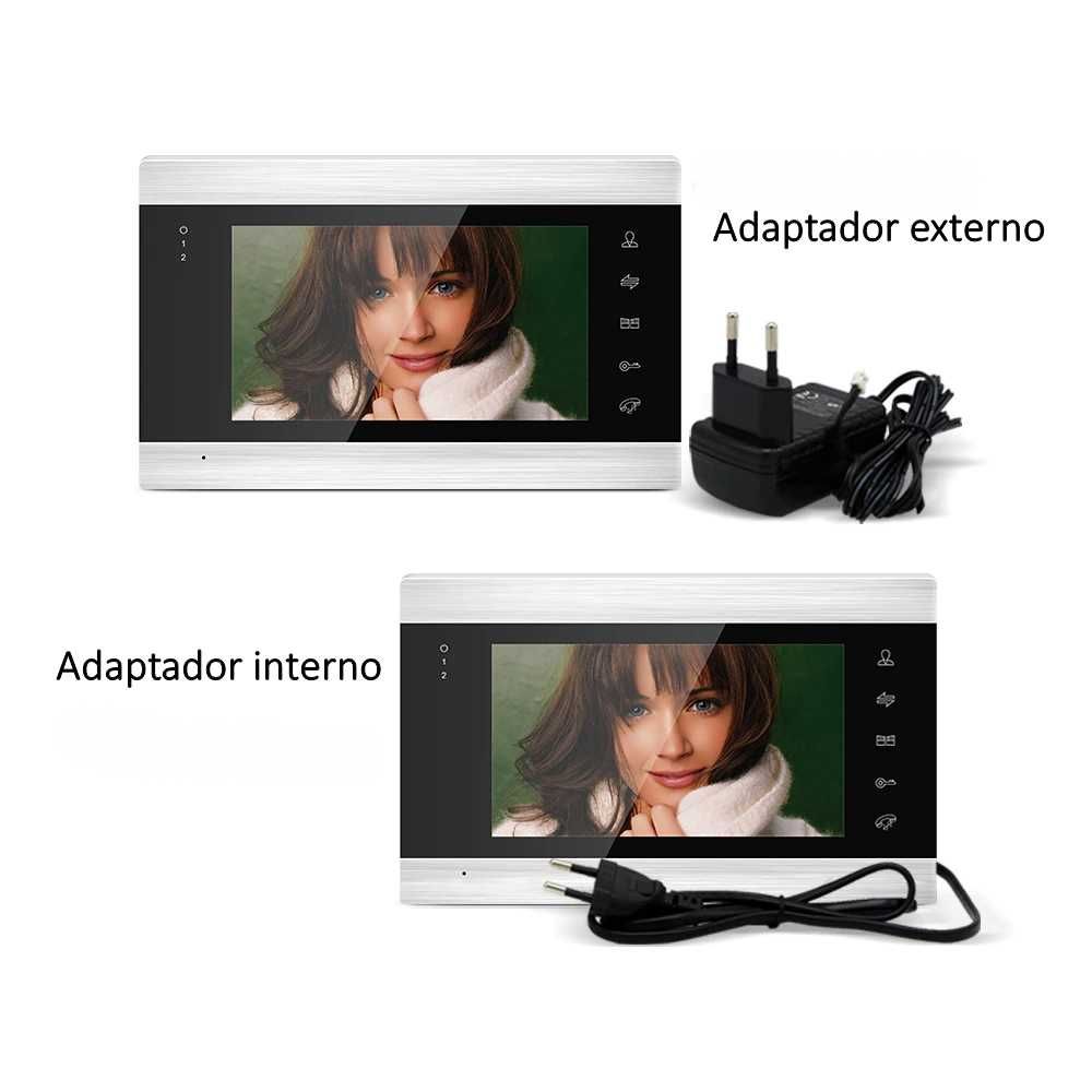 Vídeoporteiro c/ 2 Monitores * S/Fios * WiFi (intercomunicador) * Tuya