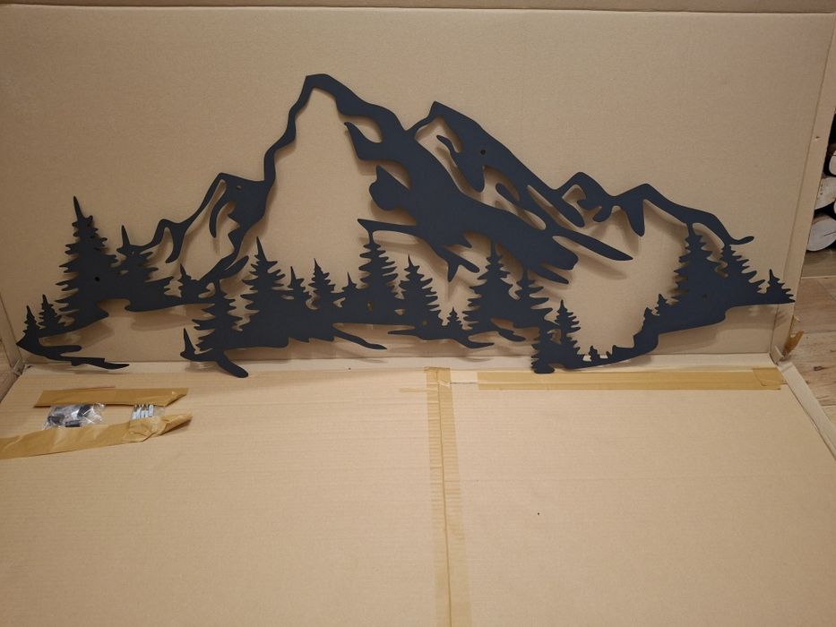 Metalowy obraz ażurowy GÓRY 145x60 cm