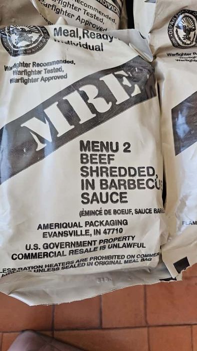 MRE - Meal Ready to Eat (Razão Individual de Combate) Americana USA
