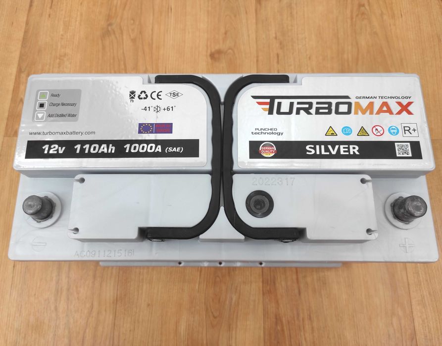 Автомобільний акумулятор TURBOMAX SILVER 110Ah 1000A R+