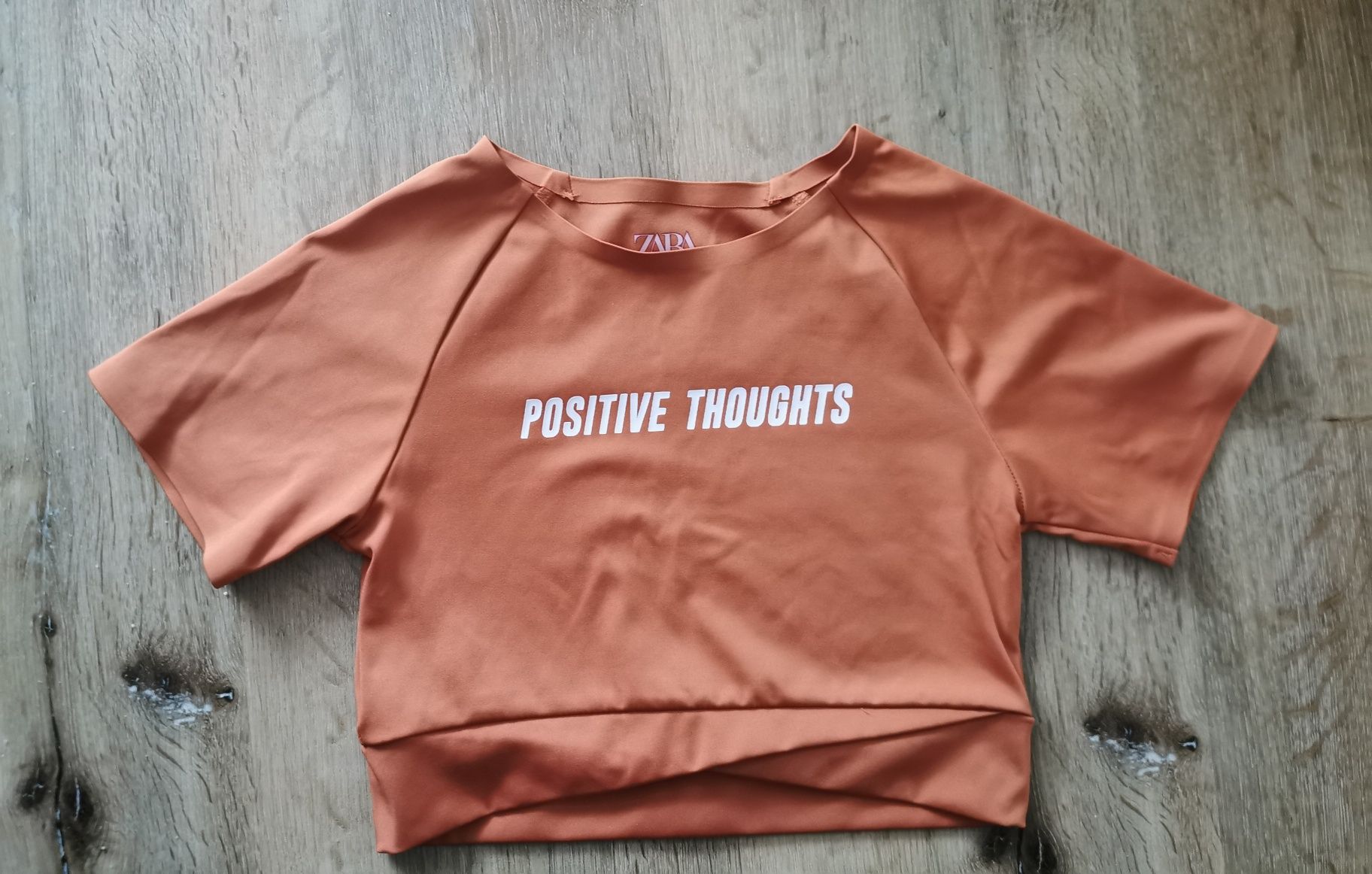 Bluzka Zara Positive Thoughts koszulka Top 152 sportowa fitness