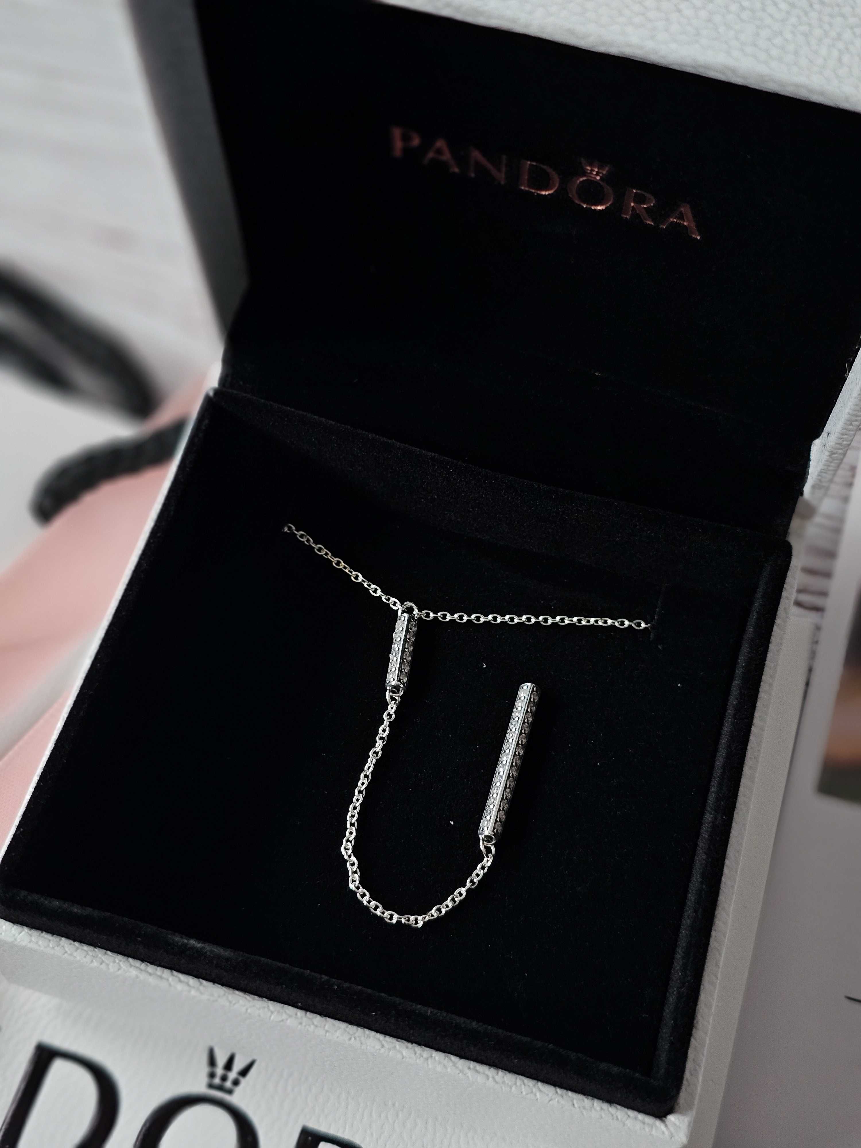 Naszyjnik wysadzany kamieniami Pandora Timeless Walentynki srebrny 925