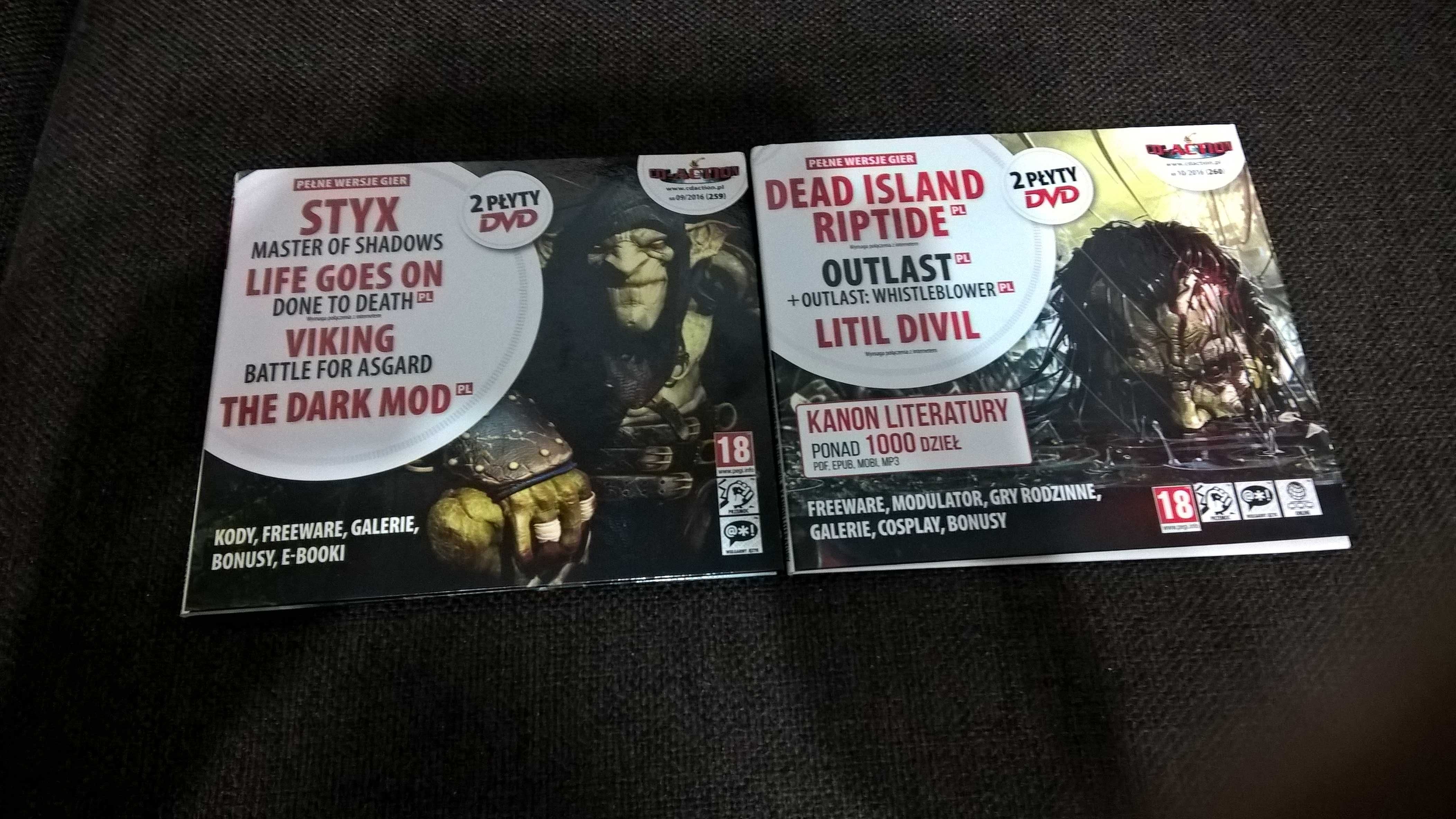 gry gra DVD CD-ACTION rok 2016: płyty nr 251, 253, 255-263
