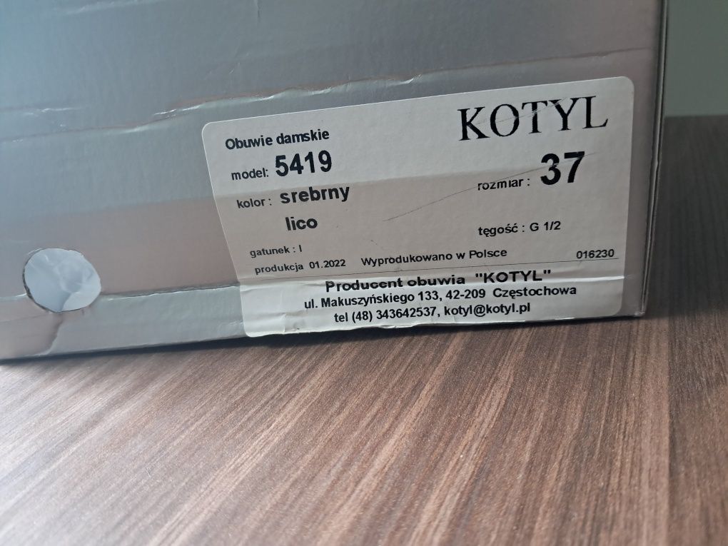 Buty ślubne Kotyl 6cm obcasie, rozm. 37